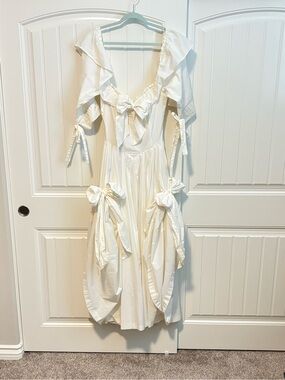 Vintage 80’s Laura Ashley white cotton wedding gown size 10